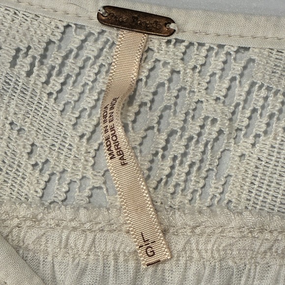 Free People Free Bird Embroidered Hi Lo Peasant Top Sz L Flowy Boho Renaissance‎ - Picture 8 of 13